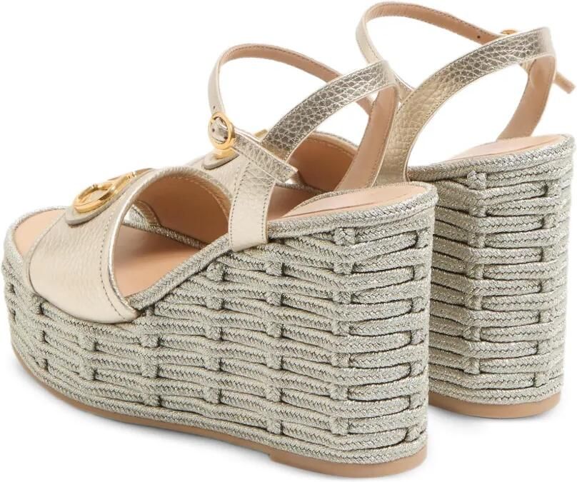 Valentino Garavani v-logo signature sandalen met sleehak Beige - Foto 4