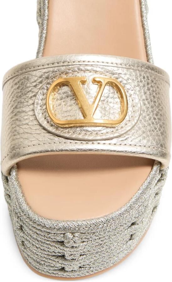 Valentino Garavani v-logo signature sandalen met sleehak Beige - Foto 5