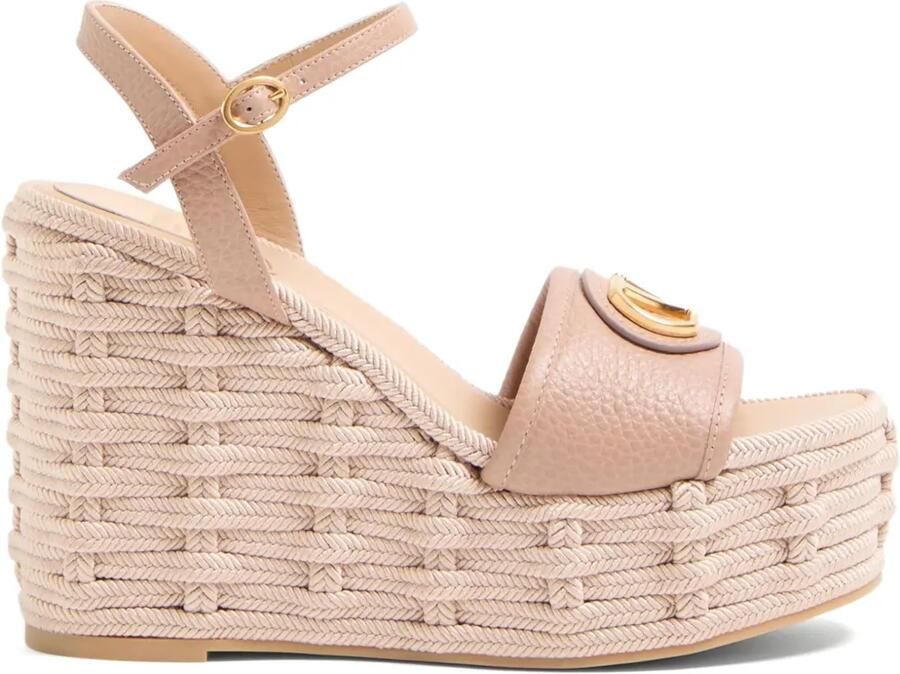 Valentino Garavani v-logo signature sandalen met sleehak Roze