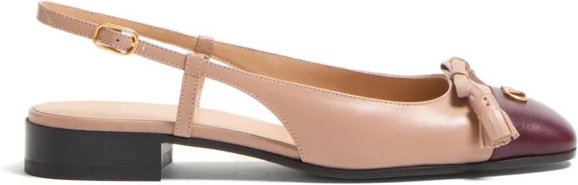 Valentino Garavani Valet Du Roi Kid slingback pumps Beige