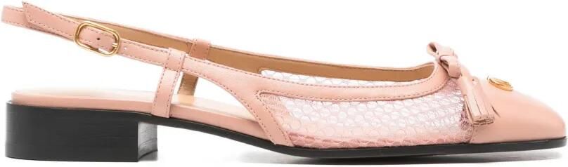 Valentino Garavani Valet Du Roi slingback ballerina's met mesh Roze