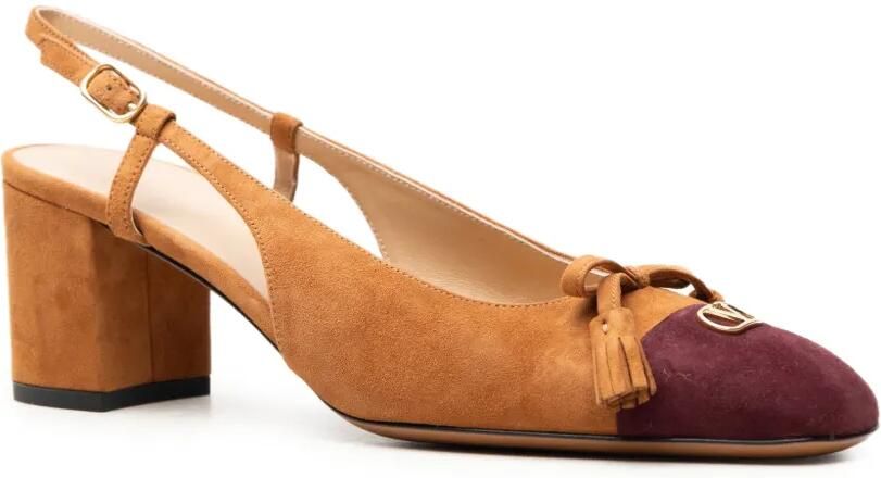 Valentino Garavani Valet Du Roi VLogo Signature slingback pumps Bruin - Foto 3