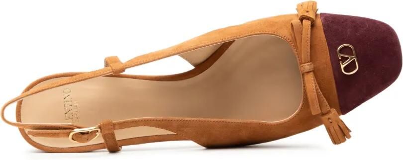 Valentino Garavani Valet Du Roi VLogo Signature slingback pumps Bruin - Foto 4