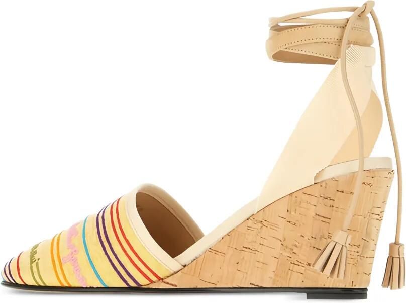 Valentino Garavani Veelkleurige gestreepte espadrilles Beige - Foto 2