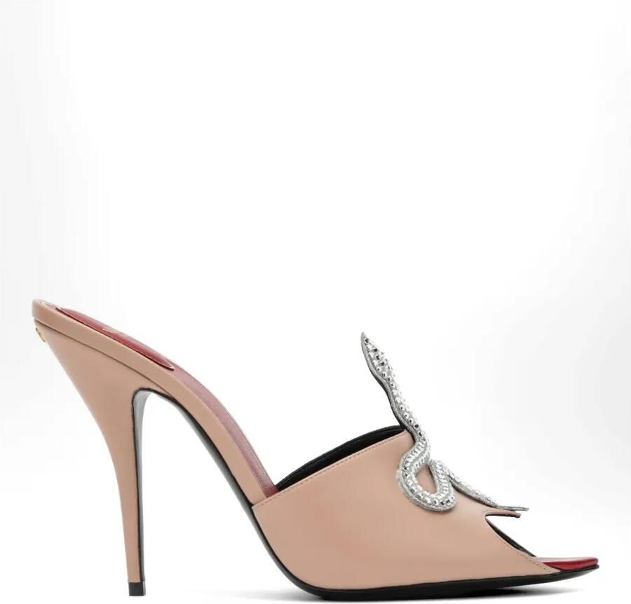 Valentino Garavani Vipère sandalen verfraaid met kristallen en slangenpatroon Roze