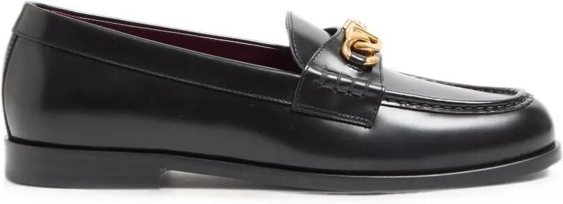 Valentino Garavani Vlogo Chain kalfsleren loafers Zwart