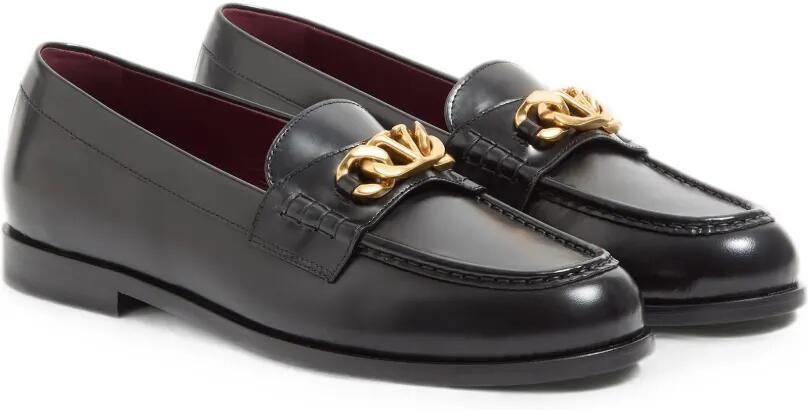 Valentino Garavani Vlogo Chain kalfsleren loafers Zwart - Foto 2