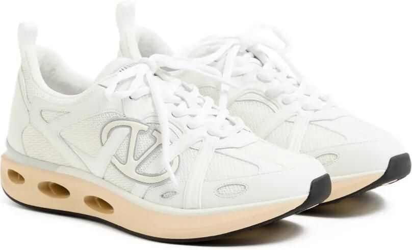 Valentino Garavani VLogo Easyjog low-top sneakers in kalfsleer en stof Wit - Foto 3