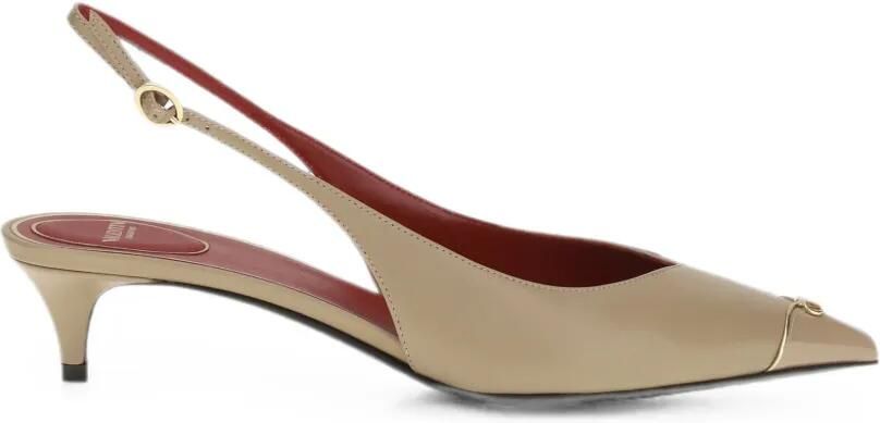Valentino Garavani VLogo Heartip slingback pumps Beige