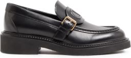 Valentino Garavani VLogo kalfsleren mocassin met reliëf Zwart