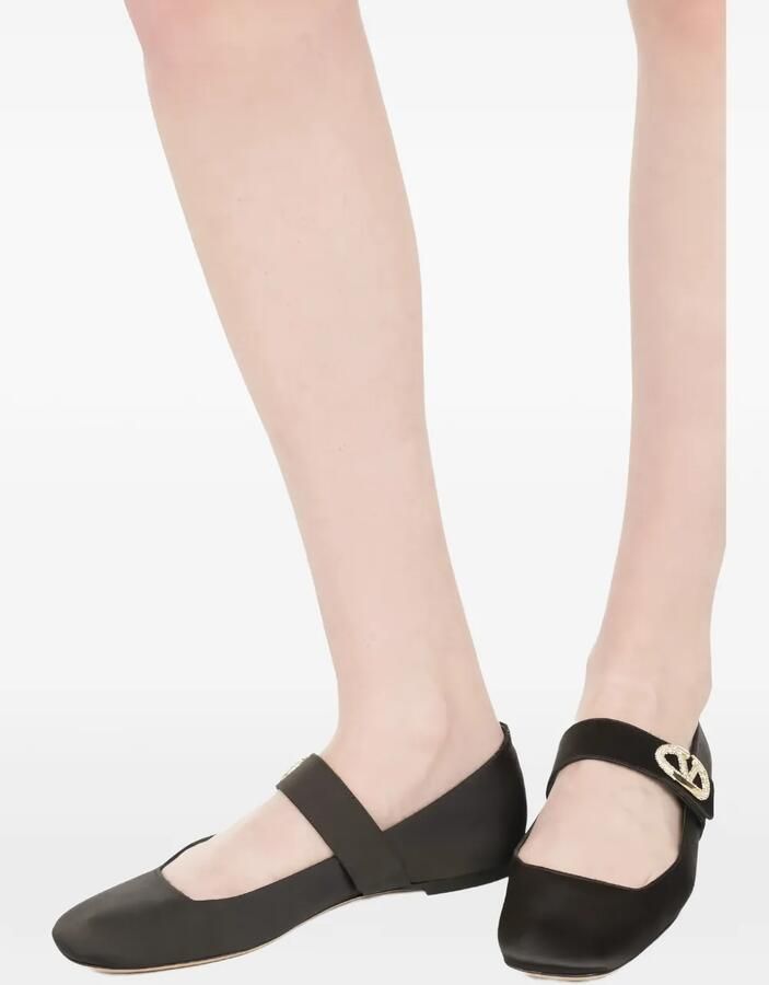 Valentino Garavani VLogo Locker ballerina's met vierkante neus Zwart - Foto 2