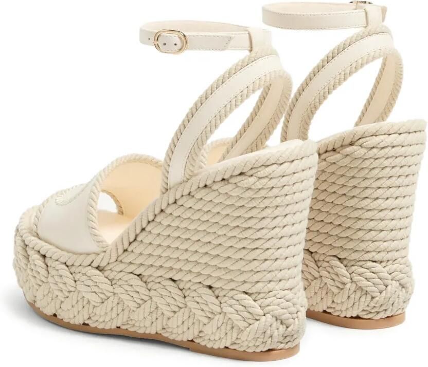 Valentino Garavani VLogo nappaleren sandalen met sleehak (130 mm) Wit - Foto 4