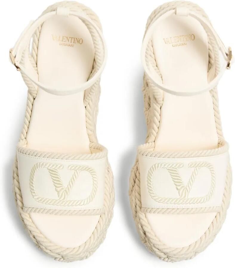 Valentino Garavani VLogo nappaleren sandalen met sleehak (130 mm) Wit - Foto 2