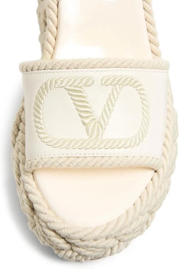 Valentino Garavani VLogo nappaleren sandalen met sleehak (130 mm) Wit - Foto 5