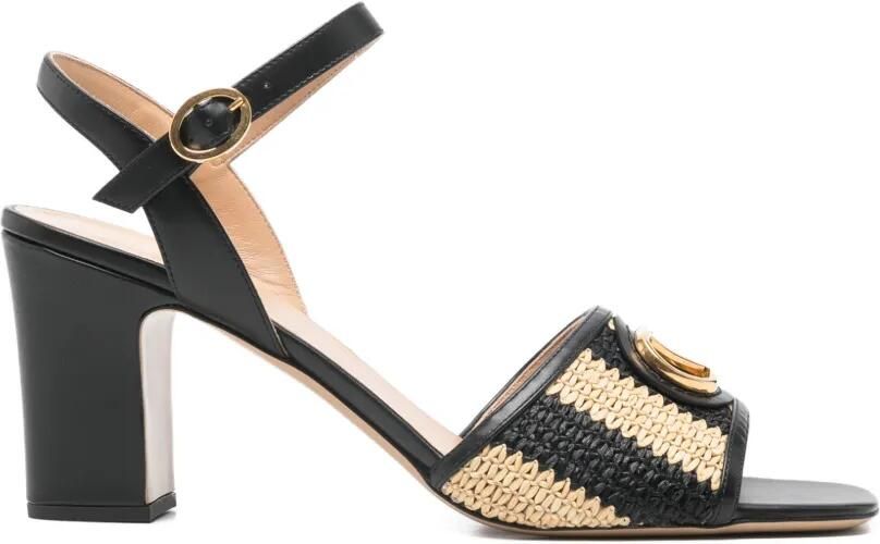 Valentino Garavani VLogo raffia sandalen Zwart