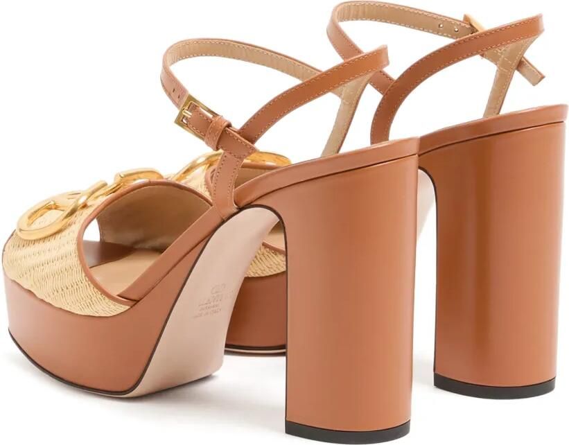 Valentino Garavani VLogo sandalen met plateauzool Bruin - Foto 5