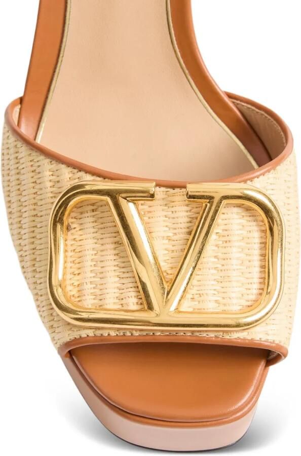 Valentino Garavani VLogo sandalen met plateauzool Bruin - Foto 3