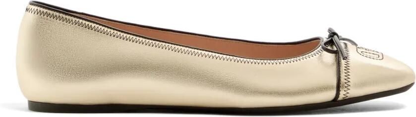 Valentino Garavani VLogo Signature ballerina's van gelamineerd nappa Goud