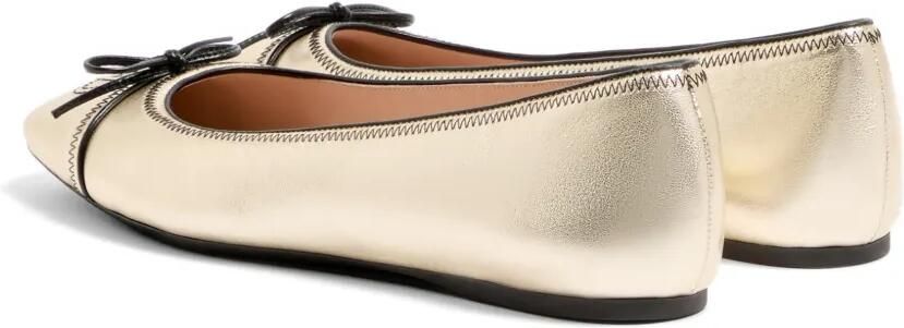Valentino Garavani VLogo Signature ballerina's van gelamineerd nappa Goud - Foto 5