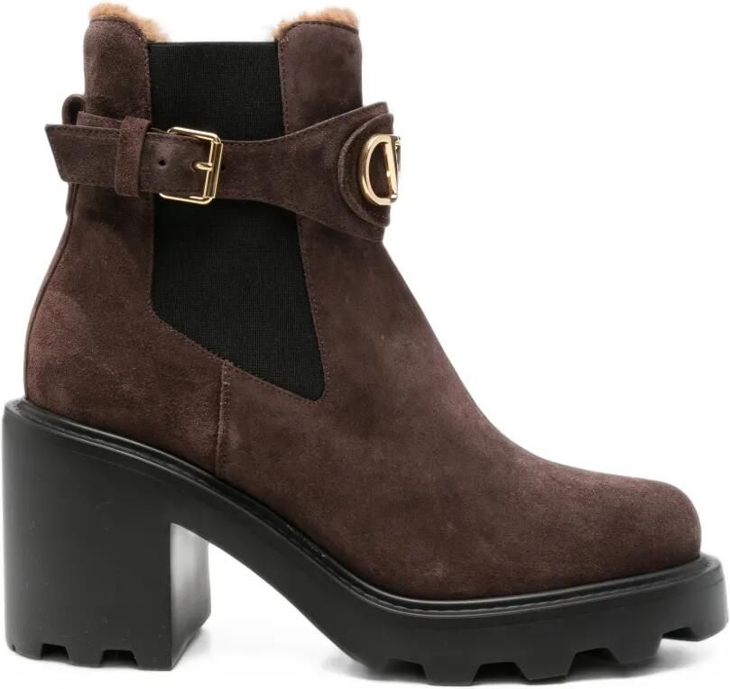 Valentino Garavani VLogo Signature buckle-fastening ankle boots Bruin