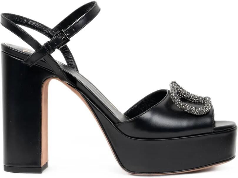 Valentino Garavani VLogo Signature crystal-embellished platform sandals Zwart