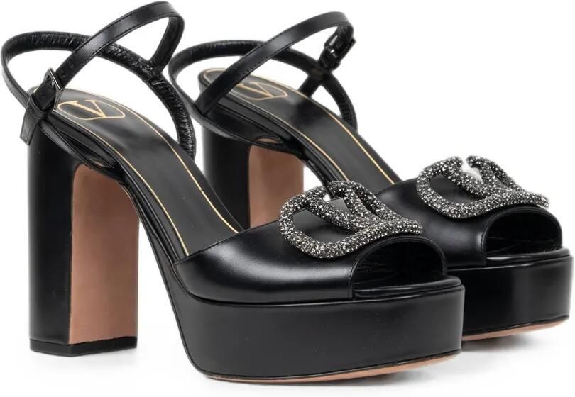 Valentino Garavani VLogo Signature crystal-embellished platform sandals Zwart - Foto 3