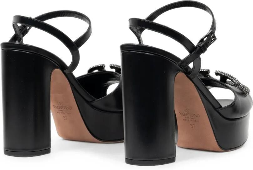 Valentino Garavani VLogo Signature crystal-embellished platform sandals Zwart - Foto 4