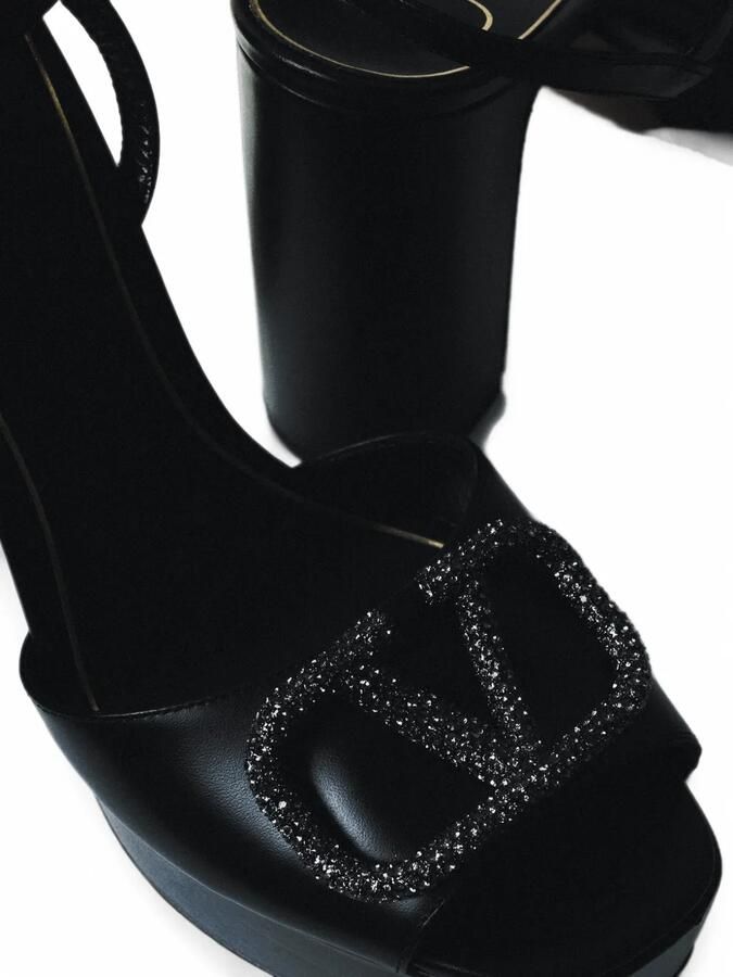 Valentino Garavani VLogo Signature crystal-embellished platform sandals Zwart - Foto 2