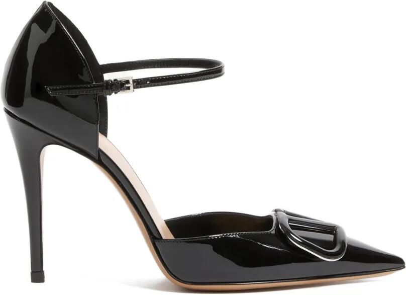 Valentino Garavani VLogo Signature D'Orsay lakleren pumps Zwart