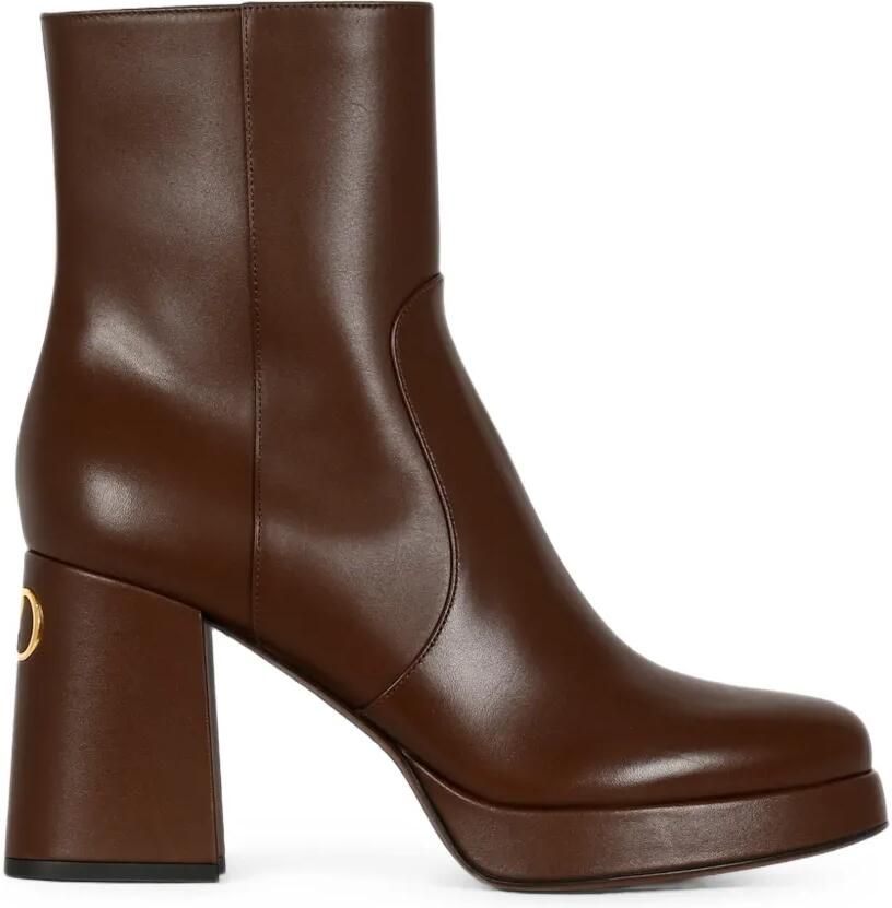 Valentino Garavani VLogo Signature enkellaarzen met plateauzool Bruin