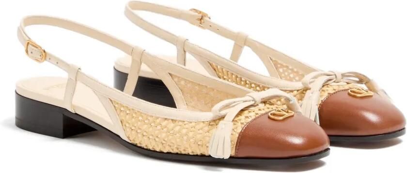 Valentino Garavani VLogo Signature geweven platte pumps Beige - Foto 4