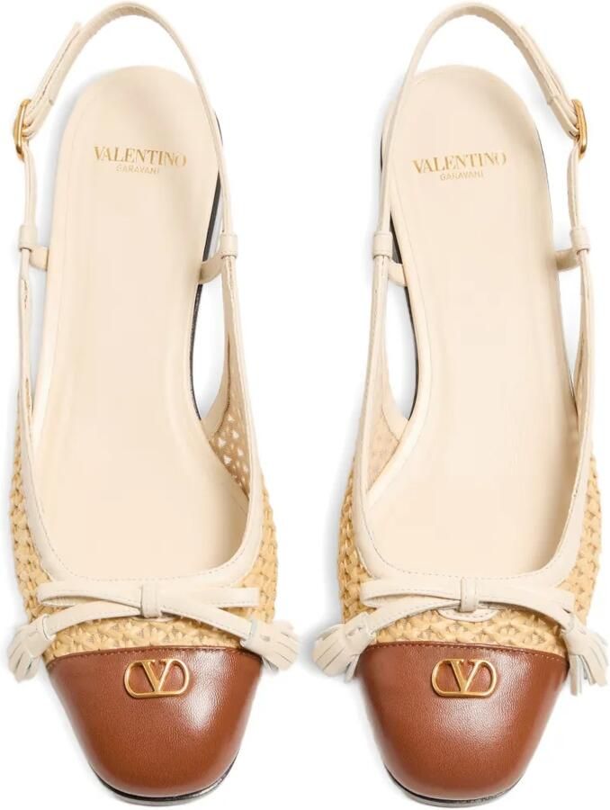 Valentino Garavani VLogo Signature geweven platte pumps Beige - Foto 2