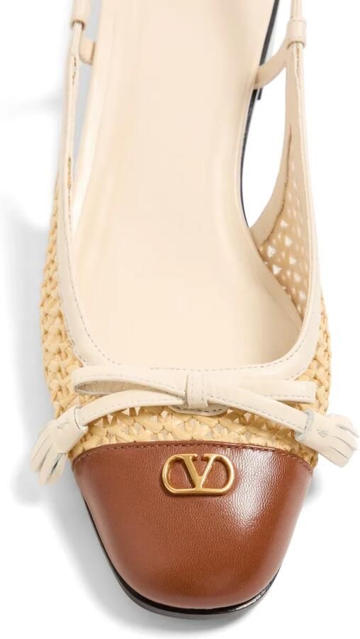Valentino Garavani VLogo Signature geweven platte pumps Beige - Foto 3