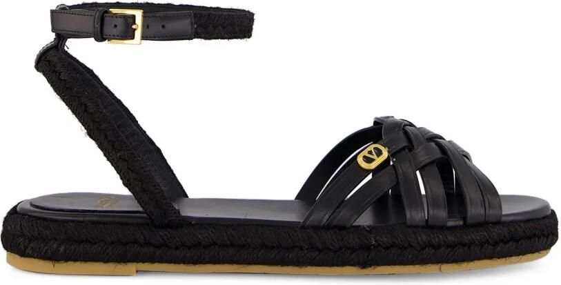 Valentino Garavani VLogo Signature geweven sandalen Zwart