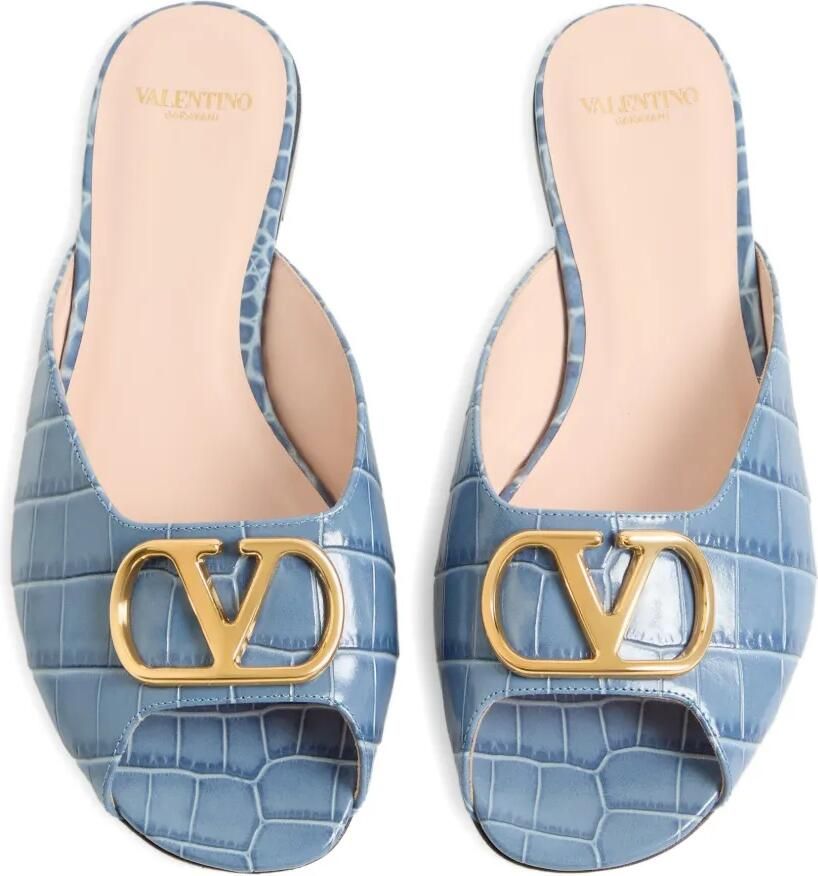 Valentino Garavani VLogo Signature kalfsleren sandalen met print Blauw - Foto 2