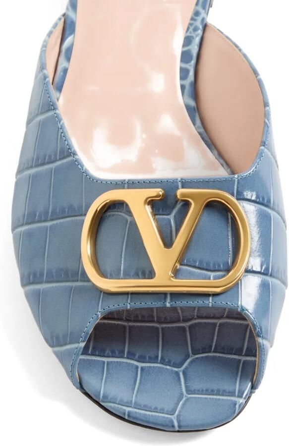 Valentino Garavani VLogo Signature kalfsleren sandalen met print Blauw - Foto 3