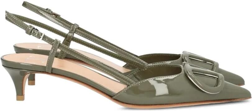 Valentino Garavani VLogo Signature kalfsleren slingback pumps Groen