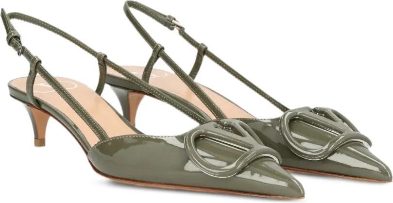 Valentino Garavani VLogo Signature kalfsleren slingback pumps Groen - Foto 4