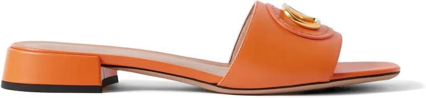 Valentino Garavani VLogo Signature kalfsleren slippers Oranje