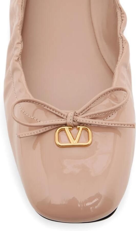 Valentino Garavani Vlogo Signature lakleren ballerina's Beige - Foto 2