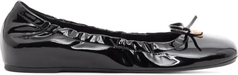 Valentino Garavani Vlogo Signature lakleren ballerina's Zwart