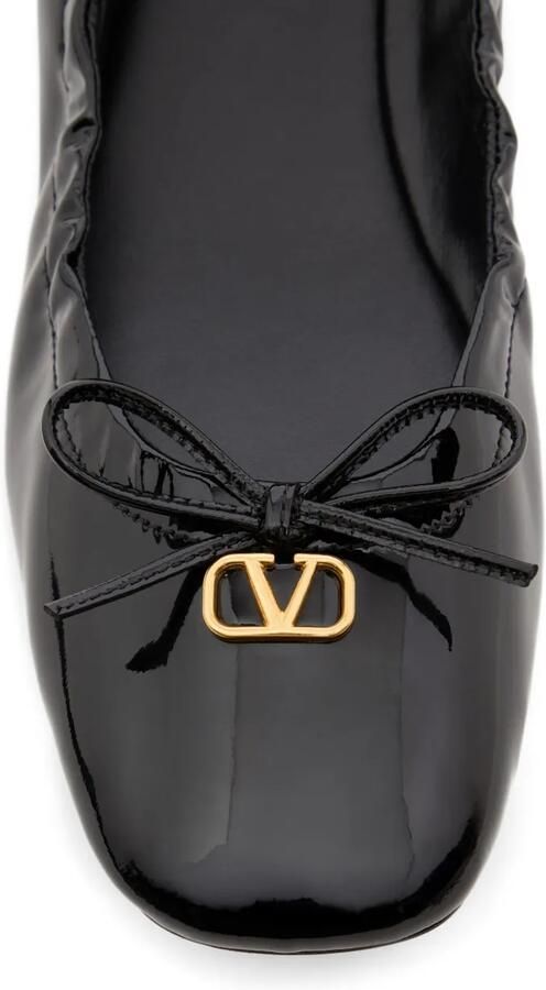Valentino Garavani Vlogo Signature lakleren ballerina's Zwart - Foto 2