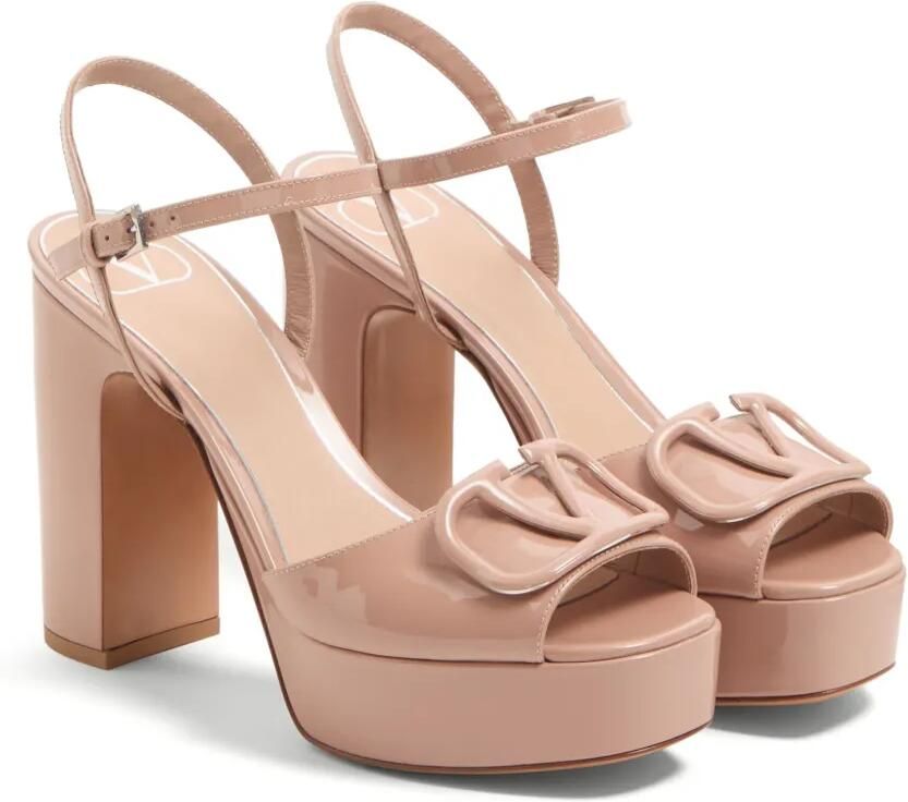 Valentino Garavani VLogo Signature lakleren sandalen met plateauzool Roze - Foto 3
