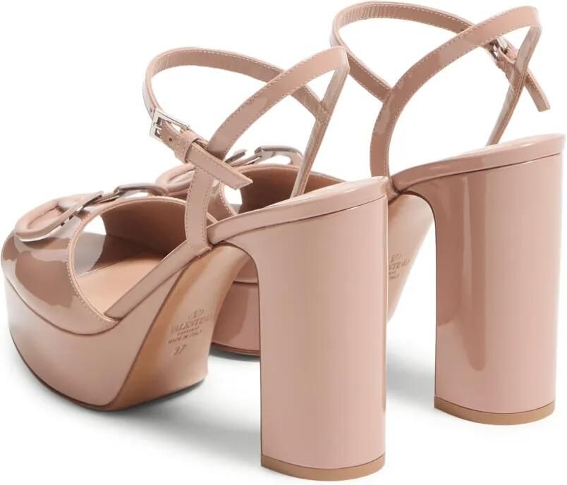 Valentino Garavani VLogo Signature lakleren sandalen met plateauzool Roze - Foto 4