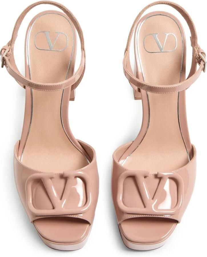 Valentino Garavani VLogo Signature lakleren sandalen met plateauzool Roze - Foto 2