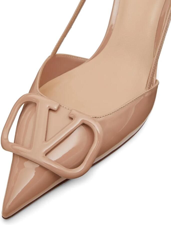 Valentino Garavani VLogo Signature lakleren slingback pumps Beige