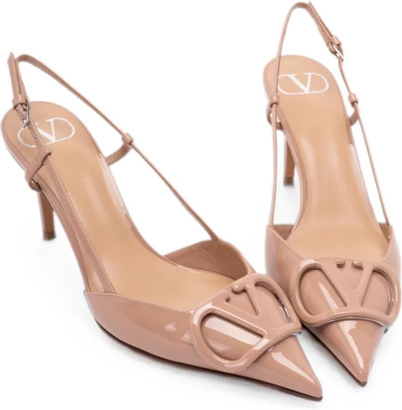 Valentino Garavani VLogo Signature lakleren slingback pumps Beige - Foto 2