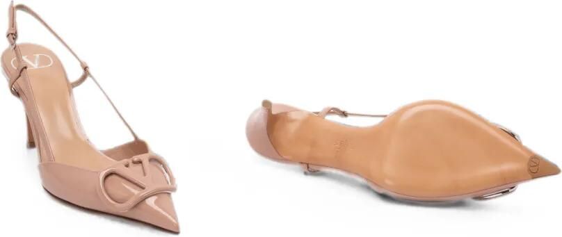 Valentino Garavani VLogo Signature lakleren slingback pumps Beige - Foto 5