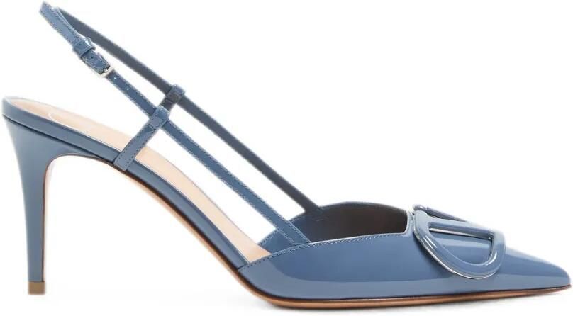 Valentino Garavani VLogo Signature lakleren slingback pumps Blauw