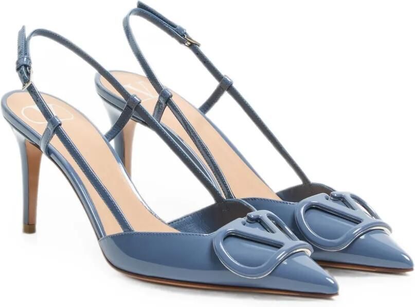 Valentino Garavani VLogo Signature lakleren slingback pumps Blauw - Foto 3
